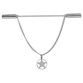 Dior-Dior Silver Star Pin Bar Brooch-Silvery
