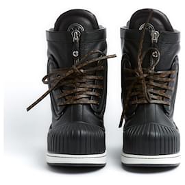 Louis Vuitton-Louis Vuitton Slalom Flat Half Boots 1a8CO4 BLACK FR-Black
