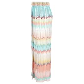 Missoni-Missoni Mare Wrap-Effect Metallic Crochet-Knit Maxi Skirt in Multicolor Viscose-Other