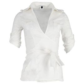 Camicia avvolgente Diane Von Furstenberg in cotone bianco Bianco
