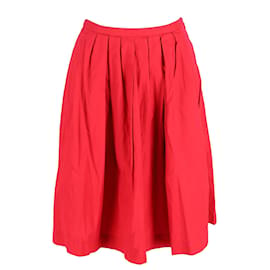 Moschino-Falda plisada acampanada Moschino en algodón rojo-Roja