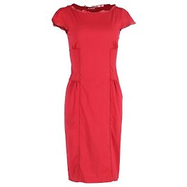 Abito Miu Miu a maniche corte in cotone rosso Rosso