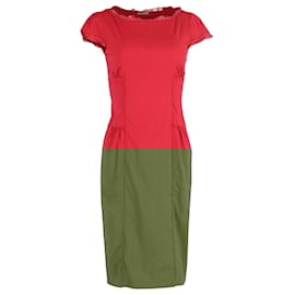 Miu Miu-Miu Miu Short Sleeve Midi Dress in Red Cotton-Red