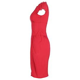 Miu Miu-Miu Miu Short Sleeve Midi Dress in Red Cotton-Red
