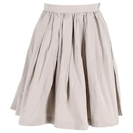 Miu Miu-Miu Miu A-Line Skirt in Beige Cotton-Beige