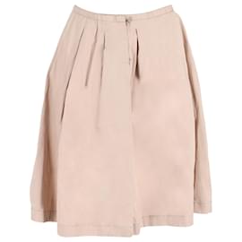 Miu Miu-Miu Miu A-Line Skirt in Beige Cotton-Brown,Beige