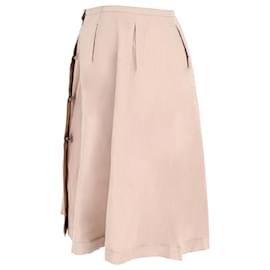 Miu Miu-Miu Miu A-Line Skirt in Beige Cotton-Brown,Beige