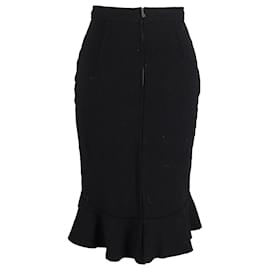 Prada-Prada Midi Skirt in Black Wool-Black