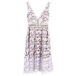 Self portrait Robe midi sans manches en dentelle guipure Self-Portrait en polyester violet pastel Autre