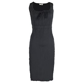 Prada Square Neck Midi Dress in Black Polyester Black
