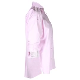 Alexander Wang-Alexander Wang Hemd aus rosafarbener Baumwolle mit kristallverzierten Manschetten und Knöpfen-Pink