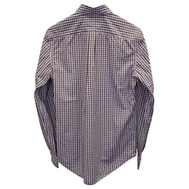 Louis Vuitton-Camicia button down scozzese Louis Vuitton in cotone grigio-Grigio