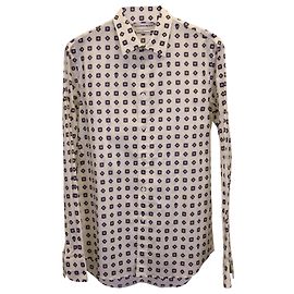 Button Down con stampa teschio Alexander McQueen in cotone bianco Bianco
