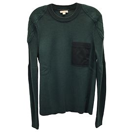 Burberry Brit Pocket Pullover aus grüner Wolle Grün