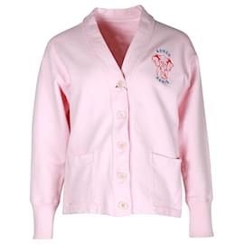 Kenzo-Cardigan Kenzo Varsity Jungle em algodão rosa-Rosa