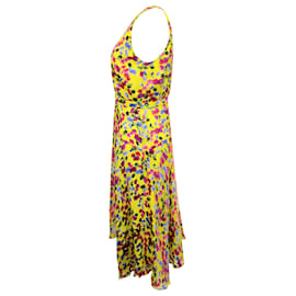 Autre Marque-Saloni Rita Wrap Effect Devor Chiffon Midi Dress in Floral Print Rayon-Other