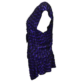 Proenza Schouler-Proenza Schouler Checked Knot Top in Blue Polyester-Blue