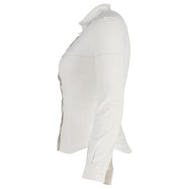 Miu Miu-Camicia Miu Miu Abbottonata in Cotone Bianco-Bianco