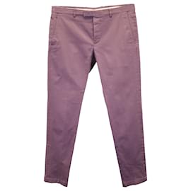 Gucci-Gucci Slim Fit Trousers in Purple Cotton-Purple