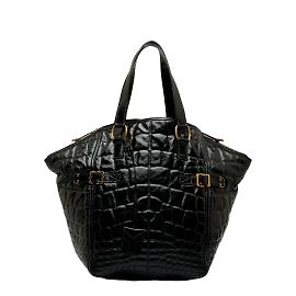 Yves Saint Laurent Embossed Leather Downtown Tote Bag 172460 Black
