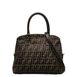 Fendi-Zucca Canvas Handbag-Brown