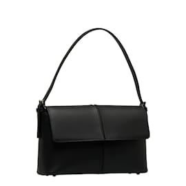 Burberry-Leather Shoulder Bag-Black