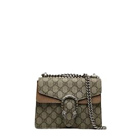 Gucci-Mini GG Supreme Dionysus Shoulder Bag 421970-Brown