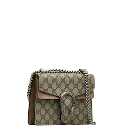 Gucci-Mini GG Supreme Dionysus Shoulder Bag 421970-Brown