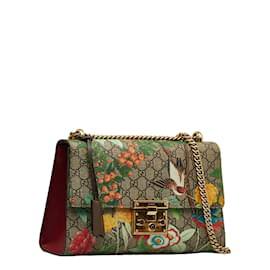 Gucci-Medium GG Supreme Tian Padlock Shoulder Bag 409486-Brown