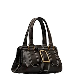 Céline-Leather Ella Frame Bag-Brown