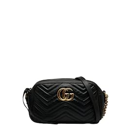 Gucci-Small GG Marmont Matelasse Crossbody Bag 447632-Black