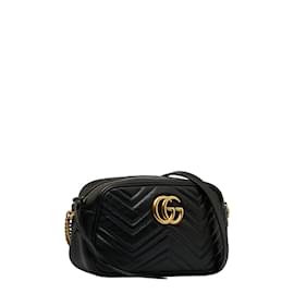 Gucci-Small GG Marmont Matelasse Crossbody Bag 447632-Black