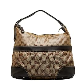 Gucci-GG Crystal Mix Shoulder Bag 223965-Beige