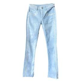 Chanel-Novos jeans de pista bordados com logotipo CC-Azul
