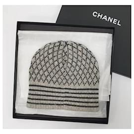 Chanel-Chanel Grey Black Cashmer CC Logo Hat-Multiple colors