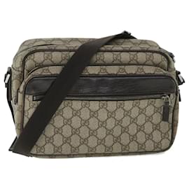 Gucci-GUCCI GG Canvas Shoulder Bag PVC Leather Beige 114531 auth 54876-Beige
