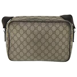 Gucci-GUCCI GG Canvas Shoulder Bag PVC Leather Beige 114531 auth 54876-Beige
