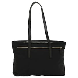 Prada-PRADA Shoulder Bag Nylon Leather Black Auth bs8455-Black