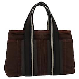 Hermès-HERMES Toroca Horizontal PM Hand Bag Canvas Brown Auth bs8273-Brown