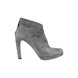 Prada Ankle Boots Grey Suede Grey