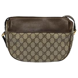 Gucci-GUCCI GG Canvas Web Sherry Line Shoulder Bag Beige Red 001 115 0918 Auth yk8549-Red,Beige