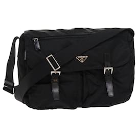Prada-PRADA Shoulder Bag Nylon Black Auth 54785-Black