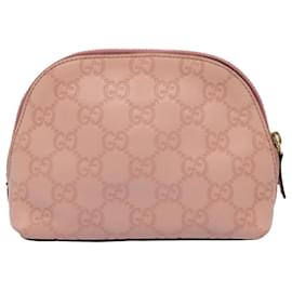 Gucci-GUCCI GG Canvas Guccissima Pouch Pink 141810 Auth yk8636-Pink