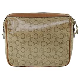 Christian Dior-Christian Dior Pochette en toile C Macadam Toile enduite Beige Auth bs8432-Beige