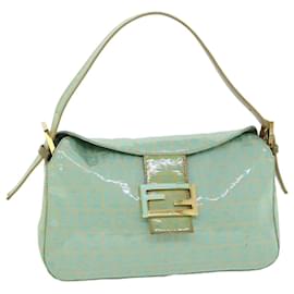 Fendi-FENDI Zucchino Canvas Mamma Baguette Shoulder Bag Coated Canvas Blue Auth 54889-Blue