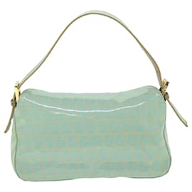 Fendi-FENDI Zucchino Canvas Mamma Baguette Shoulder Bag Coated Canvas Blue Auth 54889-Blue