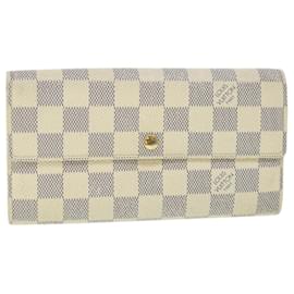 Louis Vuitton-LOUIS VUITTON Damier Azur Portefeuille Sarah Long Wallet N63208 LV Auth th4009-Outro