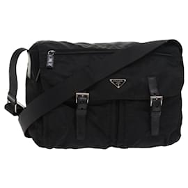 Prada-PRADA Shoulder Bag Nylon Black Auth ar10190-Black