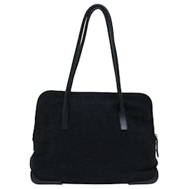 Prada-PRADA Shoulder Bag Wool Black Auth bs8277-Black