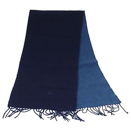 Christian Dior Scarf Cashmere Wool Navy Auth ep1578 Navy blue